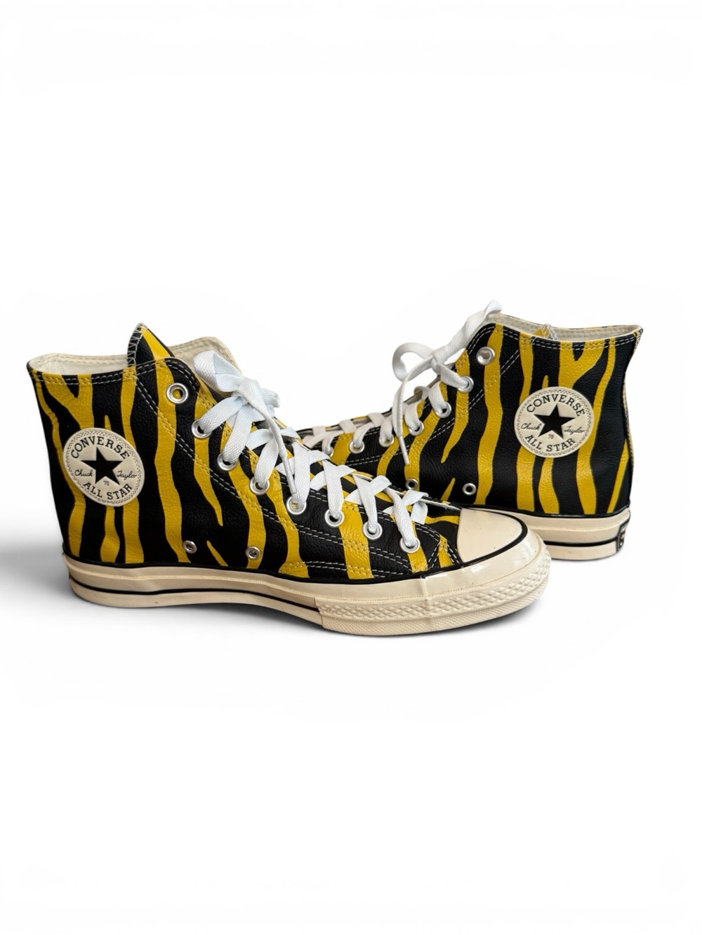 Converse Chuck Taylor 70 Hi Black Yellow Sulfer Zebra Print Leather Men 9/W11